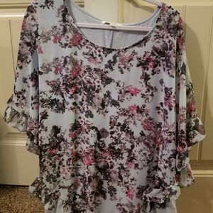 Cute blue flowery blouse